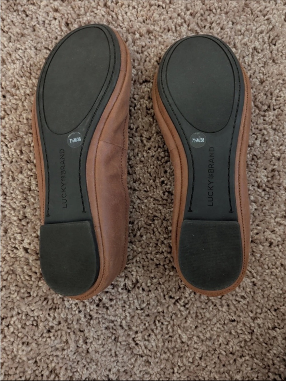 Lucky Brand Blush Tan Ballet Flats Leather Emmie Size 7.5M - Picture 8 of 9